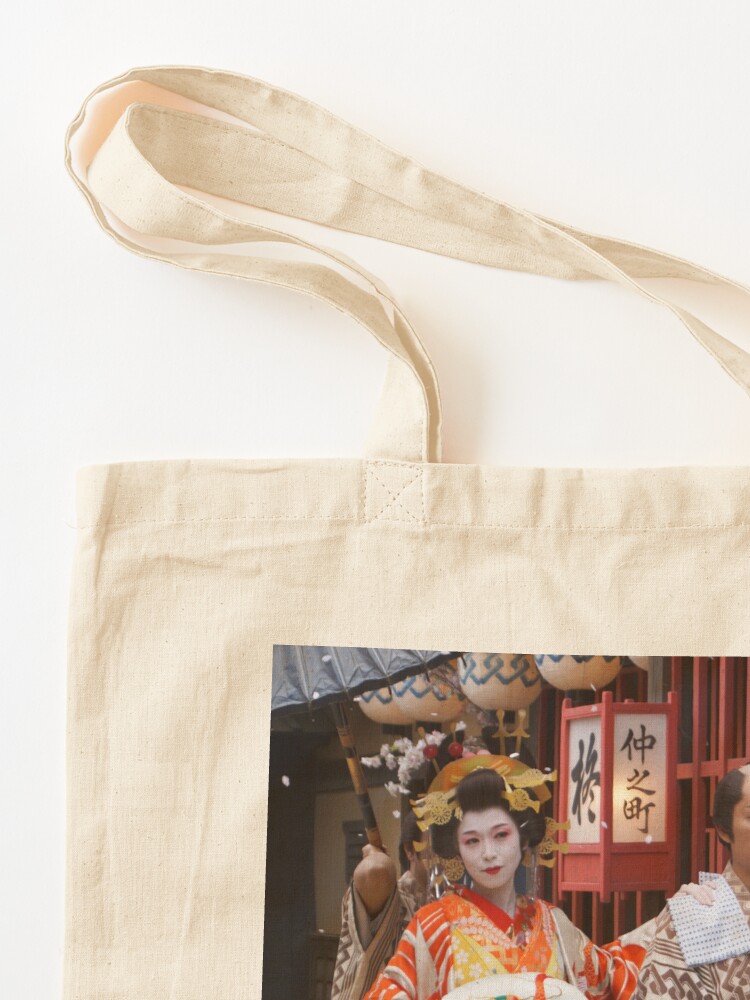 Tote bag. made in Japan. Canvas fabric Kimono girl eco-bag. Large