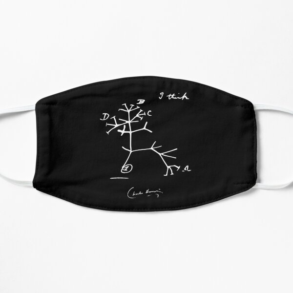 Tree of Life I Think Charles Darwin Evolutionary Sketch Flat Mask