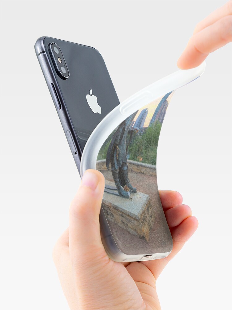 Alternate view of Stevie Ray Vaughan Statue in Austin Texas 1 iPhone Case & Cover