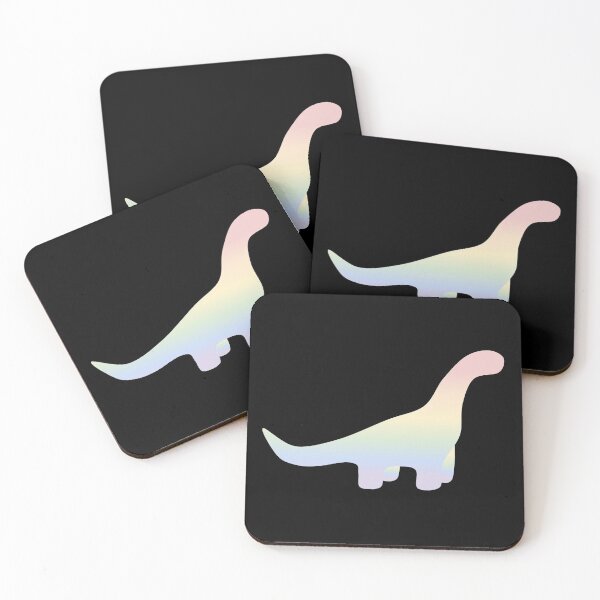 Item preview, Rainbow Pastel Gradient Dinosaur (Black Background) designed and sold by elrathia.