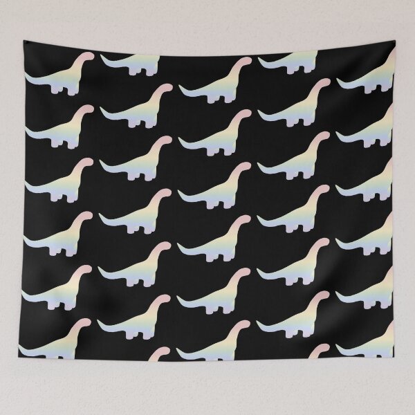 Item preview, Rainbow Pastel Gradient Dinosaur (Black Background) designed and sold by elrathia.