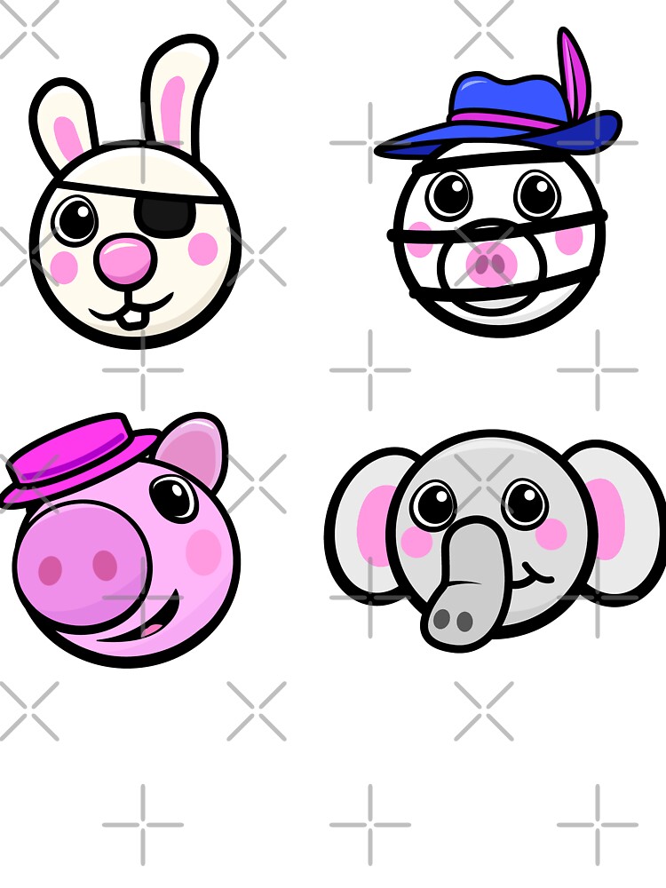 Piggy Friends Cute Character Skins Kids T Shirt By - roblox character skins roblox character roblox piggy