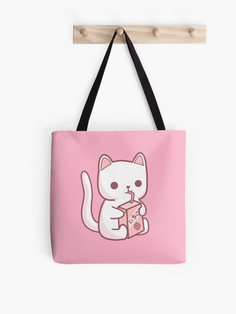 Cat Drinking Strawberry Milk Poster for Sale by DoseOfKawaii