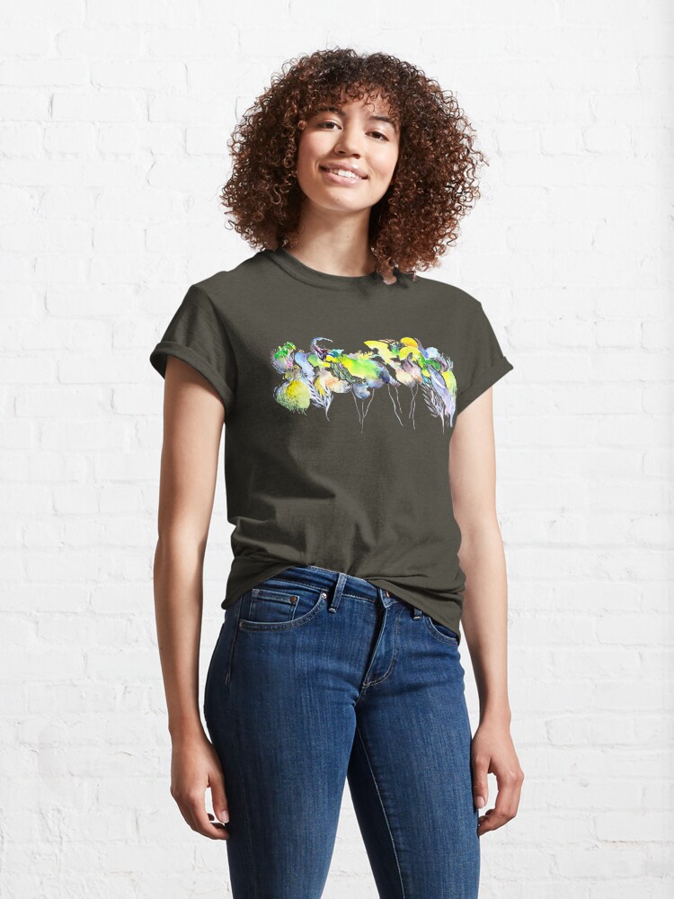 Alternate view of Abstract Blue Birds Classic T-Shirt