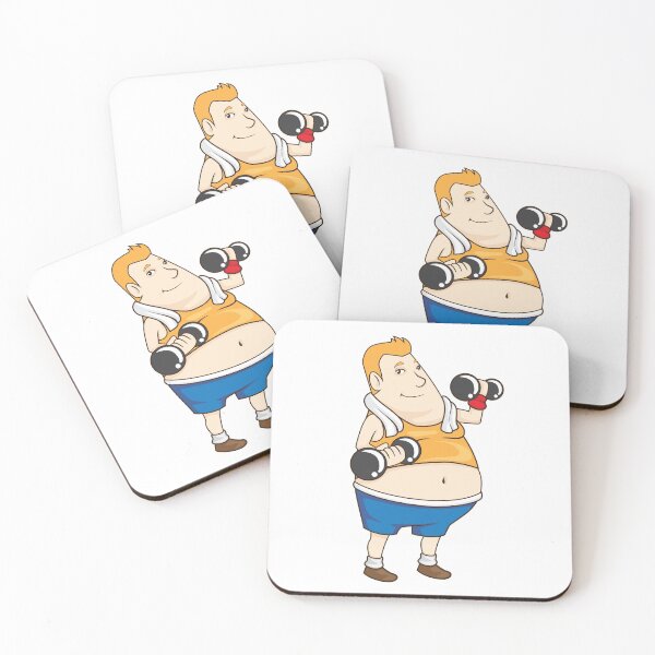 Item preview, Fat man exercise with dumbbells designed and sold by maipadpro.