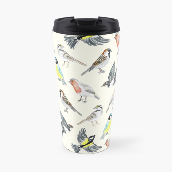 Illustrated Birds Travel Mug