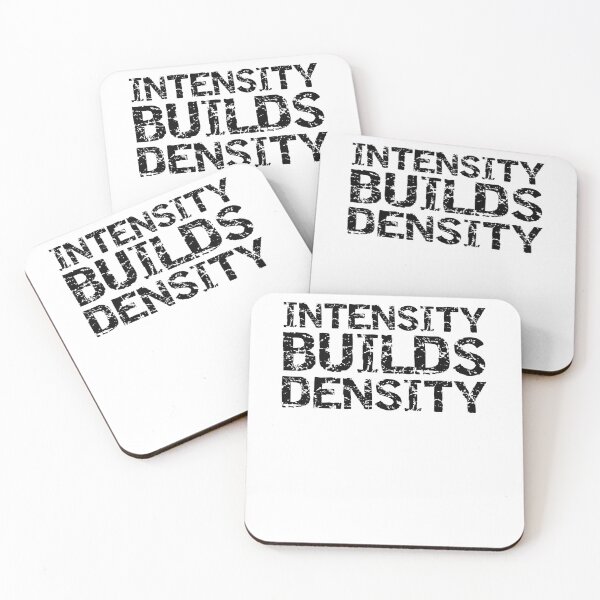 Item preview, Lifting Gift Intensity Builds Density Funny Workout Quote designed and sold by TNDesignStudio.