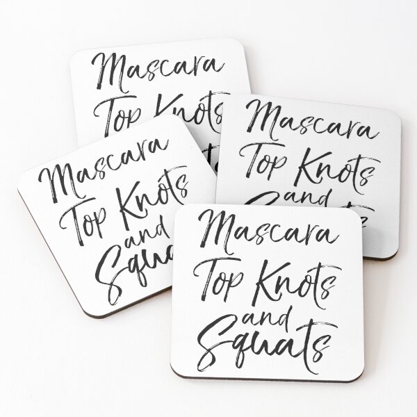 Item preview, Mascara Top Knots and Squats Funny Workout Quote designed and sold by TNDesignStudio.