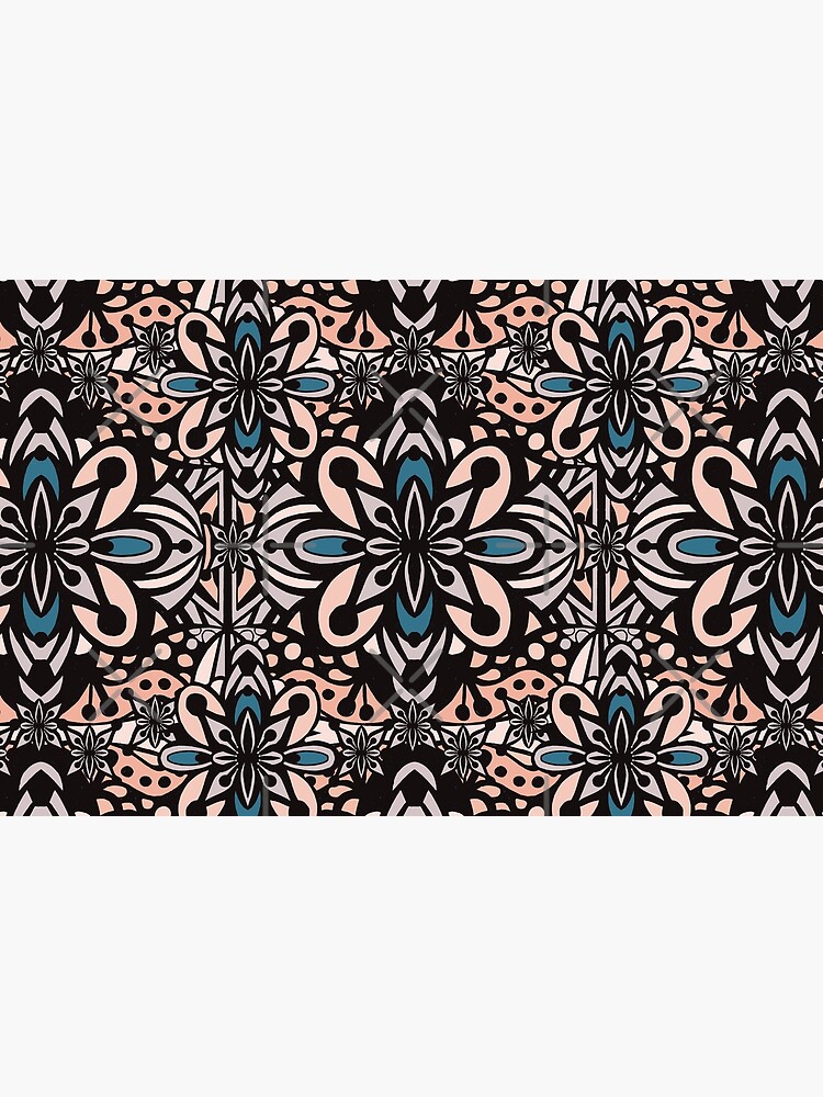 Retro Abstract Flower Pattern Mandala Tile - Vintage Summer Color Palette by sketchbookjo