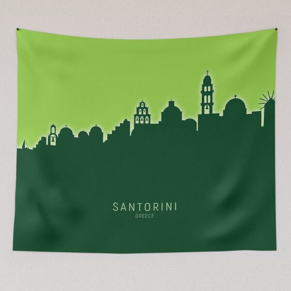 Aperçu de l'œuvre Santorini Skyline créée et vendue par ArtPrints.