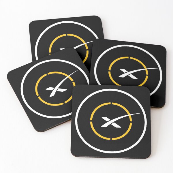 SpaceX landing pad Coasters (Set of 4)