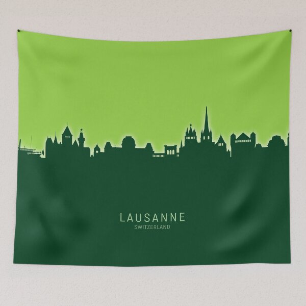 Item preview, Lausanne Switzerland Skyline designed and sold by ArtPrints.