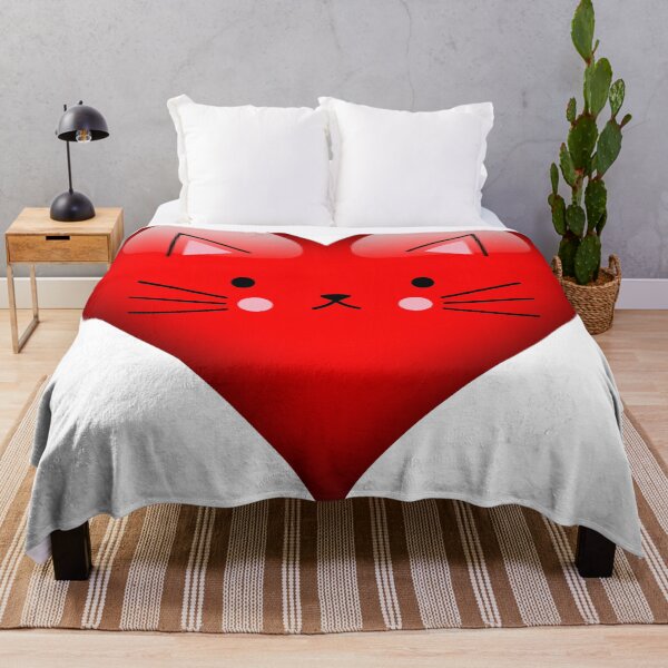 Item preview, I Love Cats Red Heart With Cute Cat Face Cat Lover Gift designed and sold by DanVsPOD.
