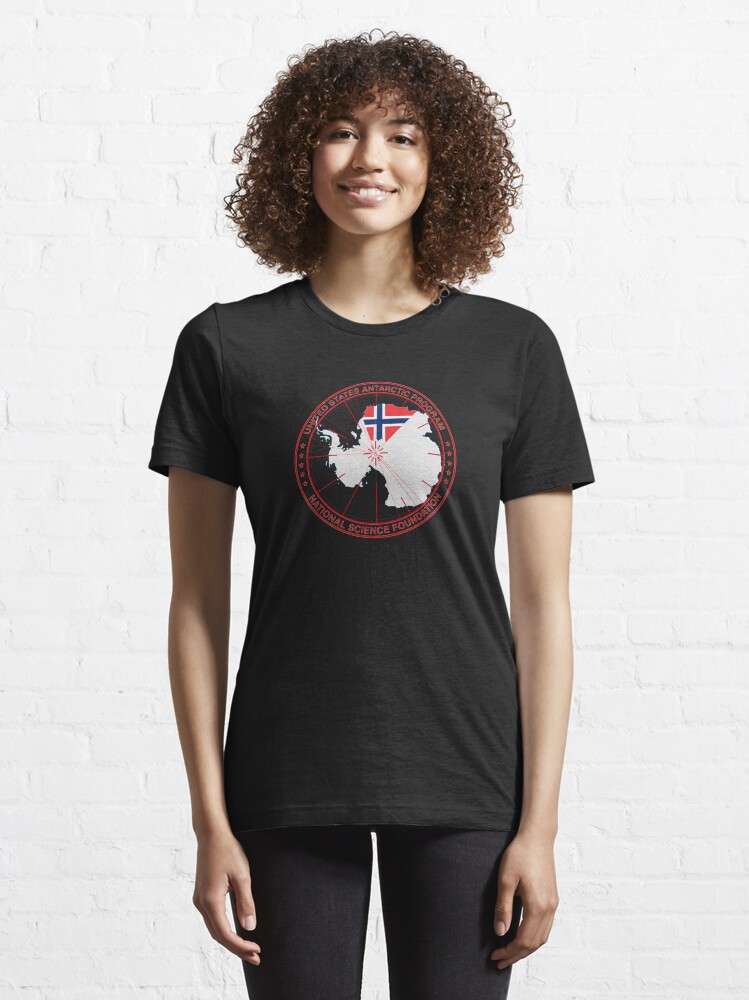 Thumbnail 6 of 7, Essential T-Shirt, ANTARCTICA - USA/Norway designed and sold by Elton McManus.