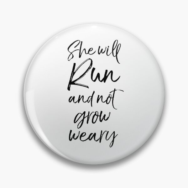 Item preview, She Will Run and Not Grow Weary Funny Workout Quote designed and sold by TNDesignStudio.