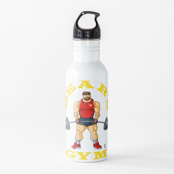 ADAM LIKES BEAR'S GYM - YELLOW WRITING Water Bottle