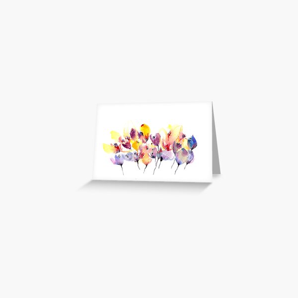 Wild Flowers - Yellow and Purple Greeting Card