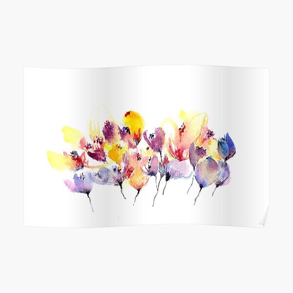 Wild Flowers - Yellow and Purple Poster