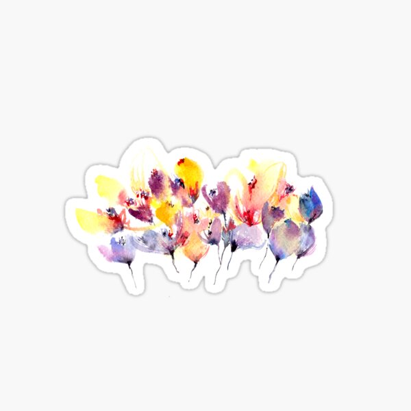 Wild Flowers - Yellow and Purple Sticker