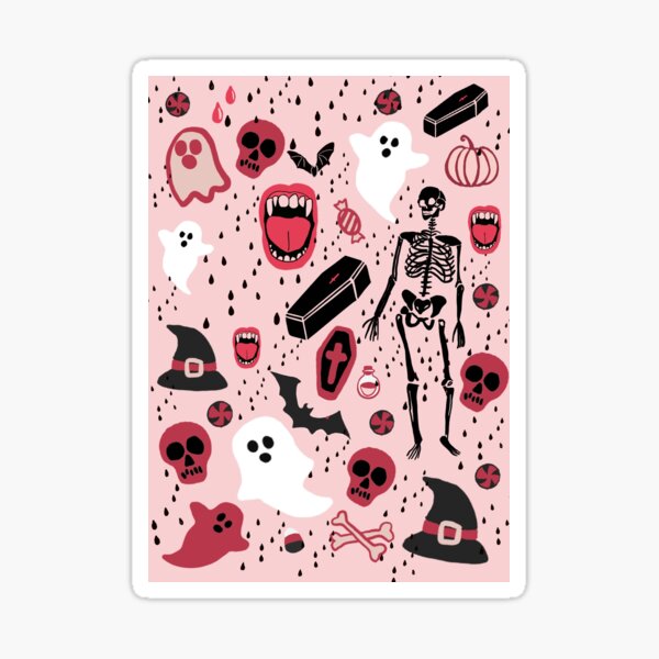“Pink Halloween " Sticker for Sale by ChloeGarner | Redbubble