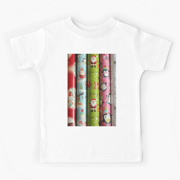 Christmas Wrapping Paper Kids T-Shirt for Sale by pinkal