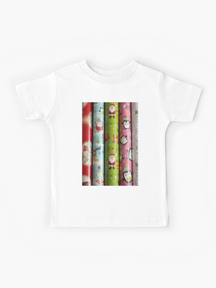 Christmas Wrapping Paper Kids T-Shirt for Sale by pinkal
