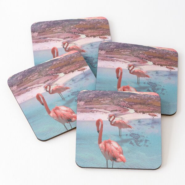 Artikelvorschau, Rosa Riesenflamingos in einem erstaunlichen Strand entworfen und verkauft von Archiworkshop.
