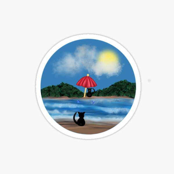 Katzen am Strand Sticker