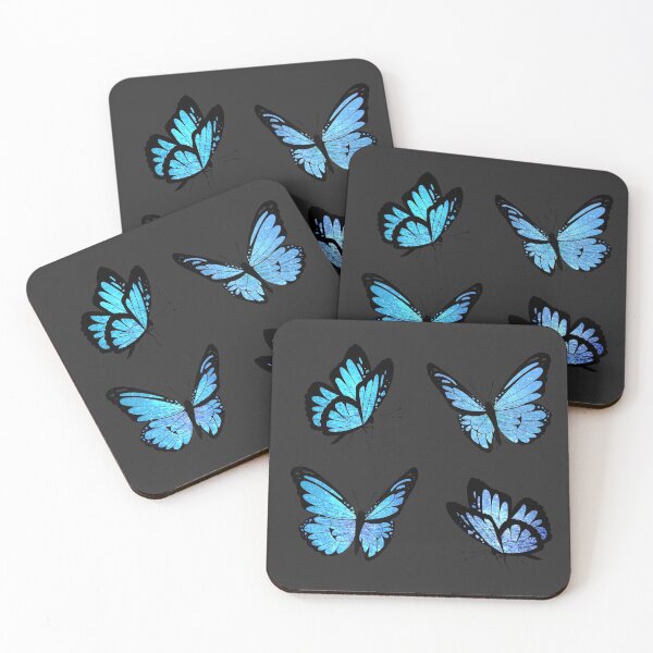 Item preview, navy/blue glitter shimmering butterflies designed and sold by acatalepsys.