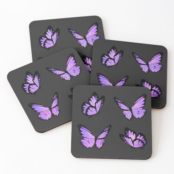 Item preview, purple/violet/lilac glitter shimmering butterflies designed and sold by acatalepsys.