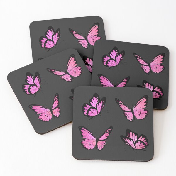 Item preview, hot pink glitter shimmering butterflies designed and sold by acatalepsys.