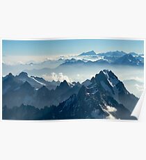 Grandes Jorasses from Mont Blanc I Poster