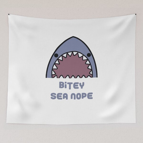 Item preview, Bitey sea nope cute shark designed and sold by Pickle-Lily.