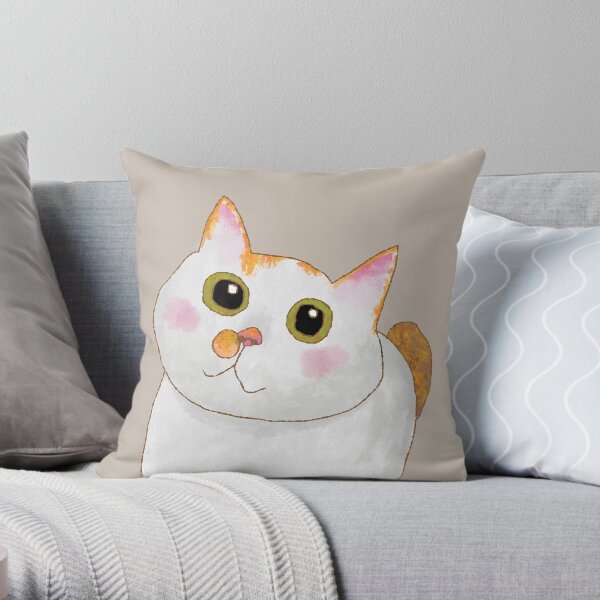 Fat Cat Tommy - Digital Painting Throw Pillow