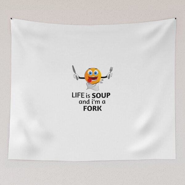 Aperçu de l'œuvre La vie est soupe et je suis une fourchette créée et vendue par Oussluka.