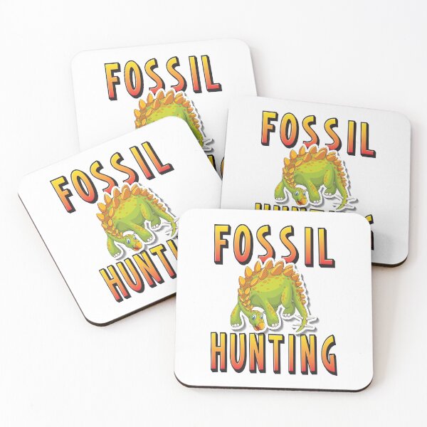 Fossil Hunting Stegosaurus Dinosaur Coasters (Set of 4)