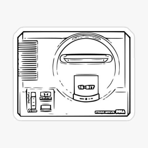 Cartoon consoles - Megadrive / Genesis Sticker