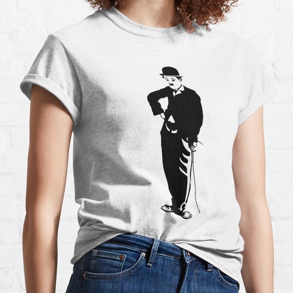 Charlie Chaplin Famous Pose, Poster Artwork Design Posing, Tshirts, Prints, Bags, Men, Women, Kids T-shirt classique