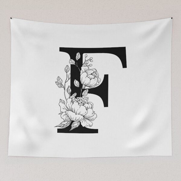 Item preview,  F Botanical Monogram. Detailed Peony Drawing designed and sold by epine.