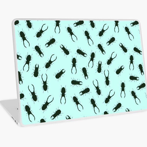 beetle silhouette pattern, minimalism, monochrome Laptop Skin