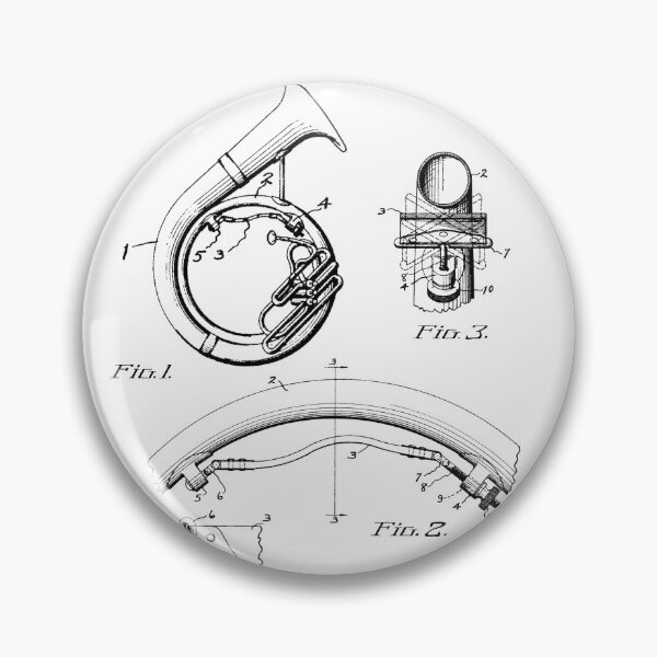 Item preview, Horn patent 1930 - Musical Instrument - Black designed and sold by InkedArtPrints.
