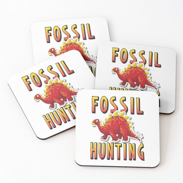 Fossil Hunting Stegosaurus Dinosaur Coasters (Set of 4)