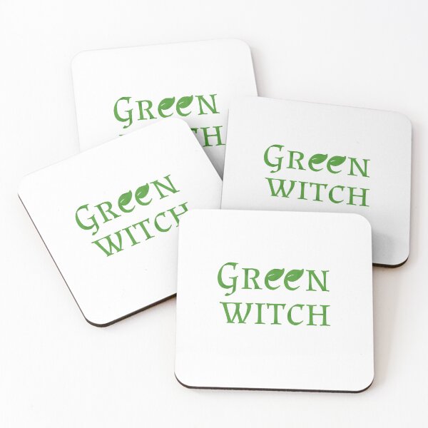Item preview, Green Witch and Leaves Pattern White Background designed and sold by EnchantedInn.