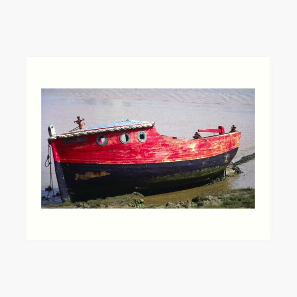Ancient Red Boat Art Print