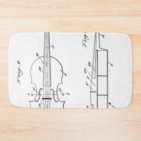 Item preview, Violin patent 1930 - Music instrument - black designed and sold by InkedArtPrints.