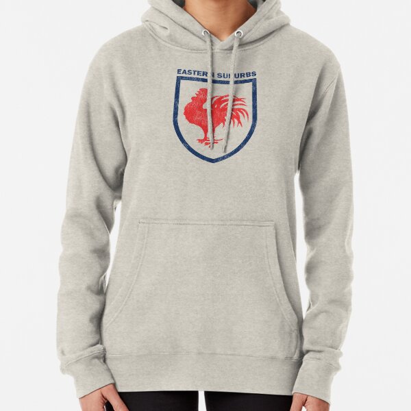 Sydney Roosters Red Cockerel - Distressed Badge Logo 1970s-1994 Pullover Hoodie
