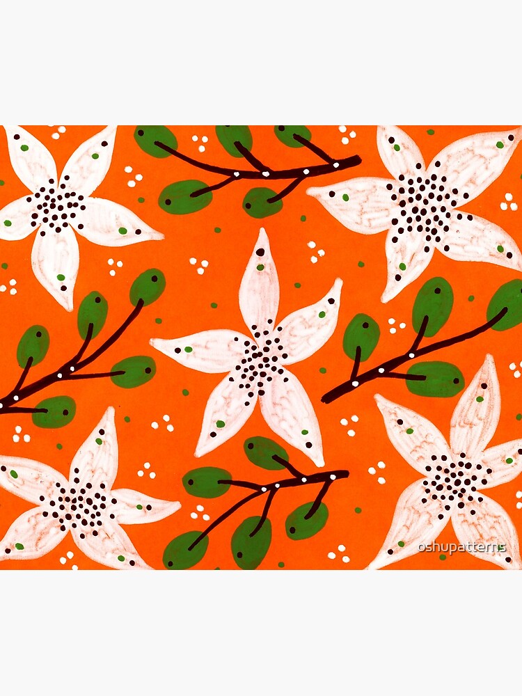 Orange bloom and willow by oshupatterns