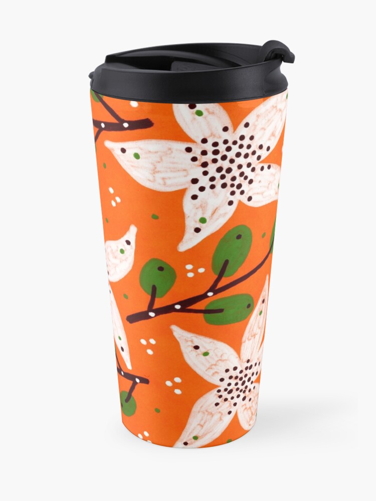 Alternate view of Orange bloom and willow Travel Mug