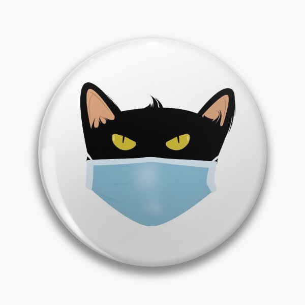 Item preview, Black cat wear a face mask designed and sold by Ridaelb.