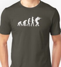 Evolution of ape to airsofter Unisex T-Shirt